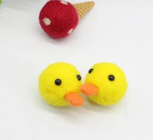 wool felt poke handmade work Japan cat panda icecream deer DIY wool ball jewelry hair accessories doll 7
