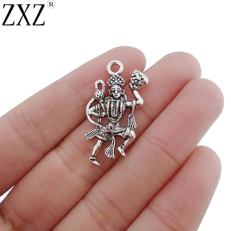 

ZXZ 10pcs Antique Silver Tone Metal Religious Buddha Charms Pendants Beads for Necklace Bracelet Jewelry Making Findings 32x19mm