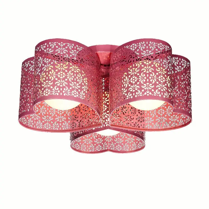 

20" Modern Metal Hollow Out Bedroom Ceiling Lights European Flower Hollow Living Room Ceiling Lights Dining Room Ceiling LIghts