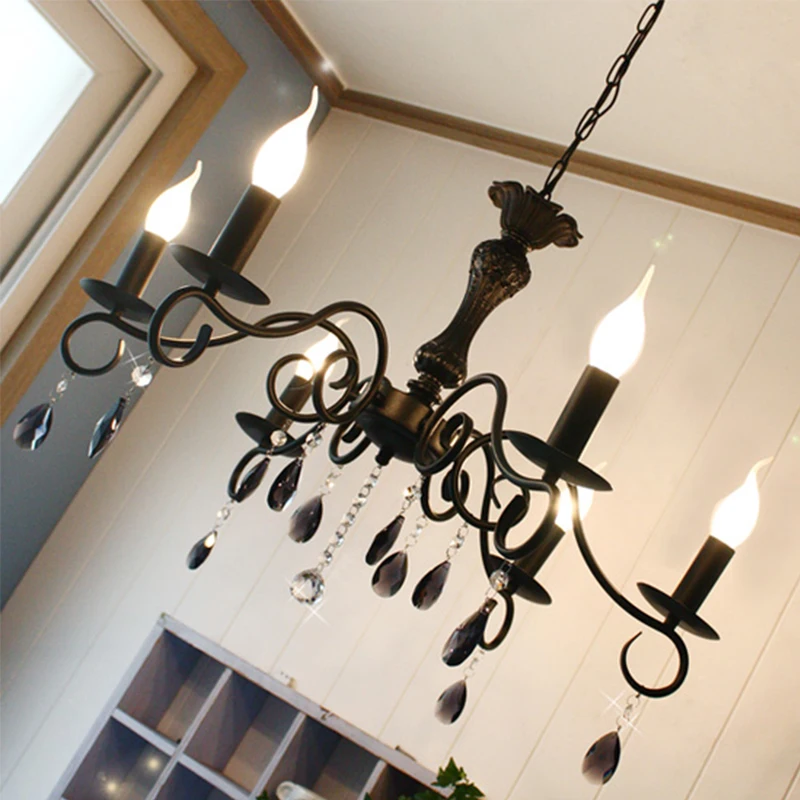 

JAXLONG Nordic Style Crystal Candle Pendant Lamp Living Room Bedroom Simple Home Decor Pendant Lights Loft LED Light Fixture