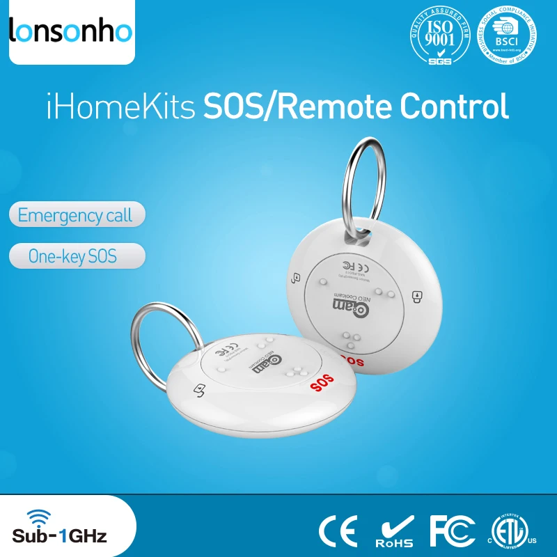 

Lonsonho Wireless Smart SOS Key One key Arm Disarm Wireless Control Smart Home Alarm System Automation Modules