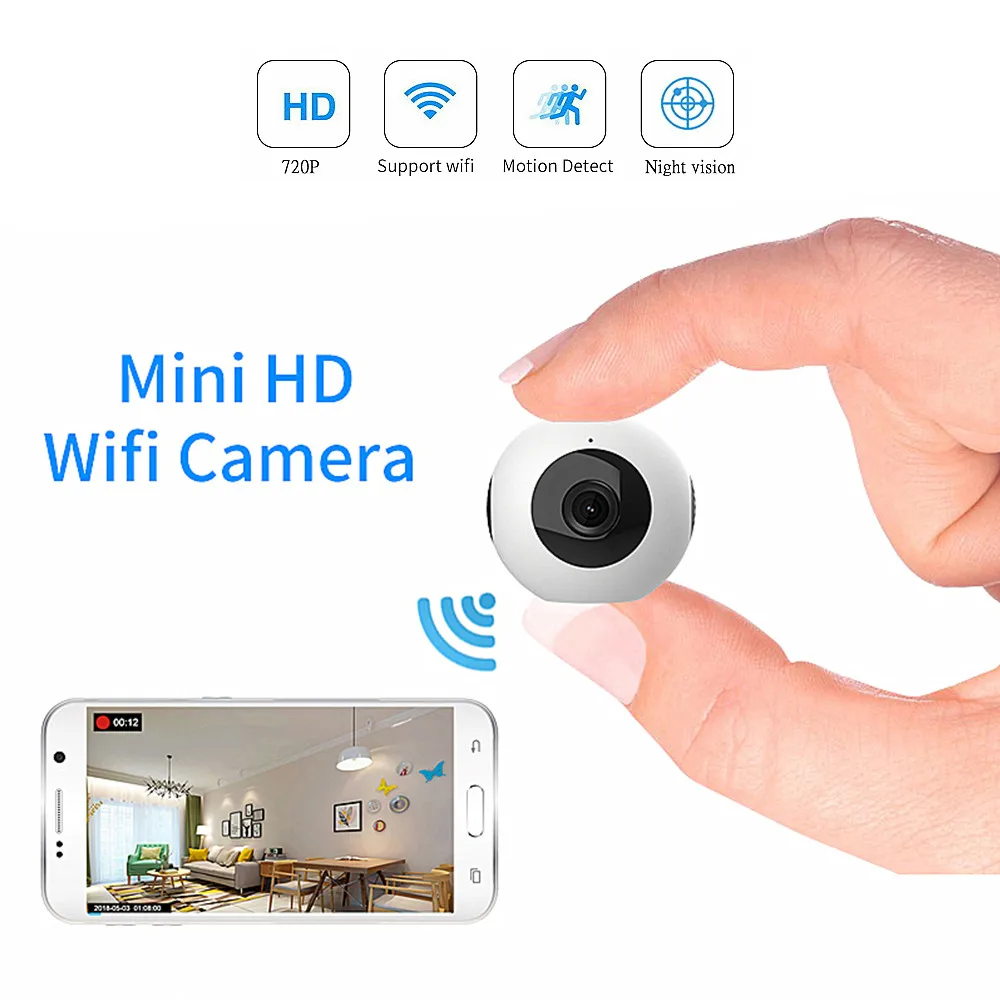 

CAMSOY Mini Night Vision Camera Wifi IP Infrared Surveillance Video Wireless HD 720P DV DVR Security Camcorder Baby Monitor