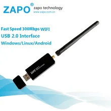 ZAPO Fast 2.4G WIFI USB 300Mbps Lan Adapter Беспроводная сетевая карта приемника антенны 802.11n 2dbi для всех систем Windows Linux