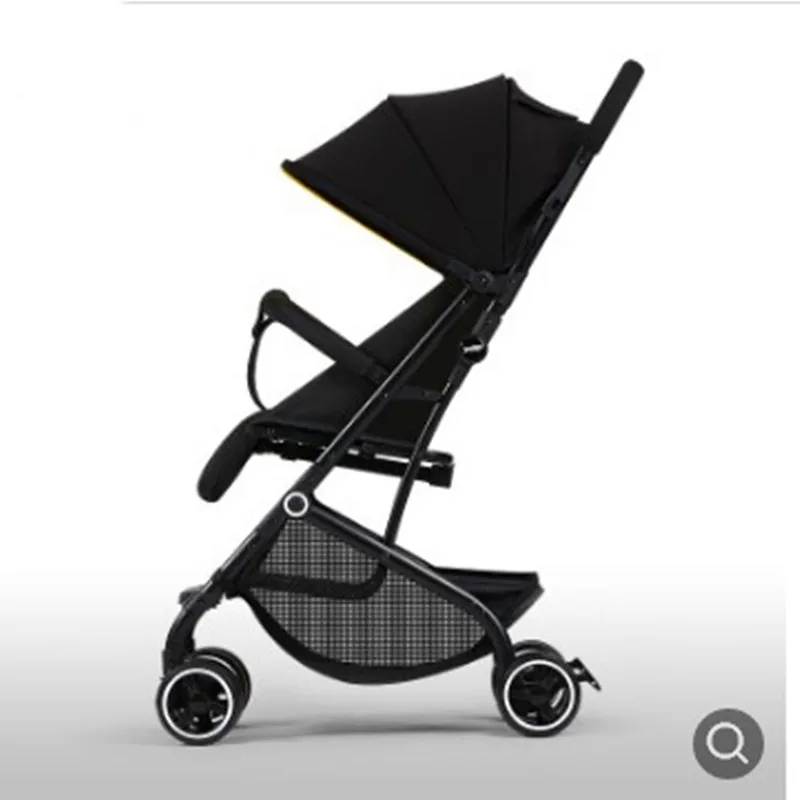 Easy to sit and lie on baby stroller ultralight portable folding baby stroller for children 0/1 to 3 years old - Цвет: Черный