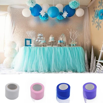 

25Yard 5cm width Tulle Roll Organza Wedding Decoration Marriage Party Decor Baby Shower Diy Craft Tutu Skirt Supplies