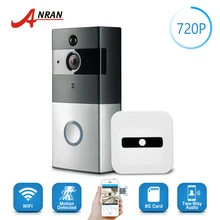 ANRAN 720 P Wi-fi Sem Fio Inteligente Campainha Bateria HD Câmera de Vídeo IR Porteiro Porta Bell Com 8G Cartão SD