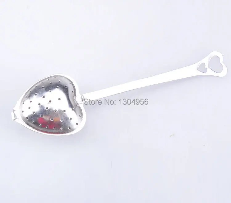 

Cute Heart Tea Strainer Stainless Steel Tea Spoon Infuser Filter Teaspoon 4*14cm 200pcs/lot TB0232