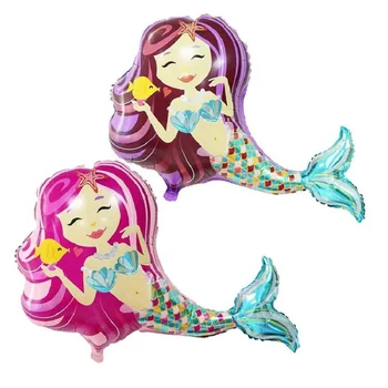 

Wholesale 50pcs/lot Large Size Little Mermaid Foil Balloons Wedding Birthday Party Decoration Foil Balloons Inflatable Toys