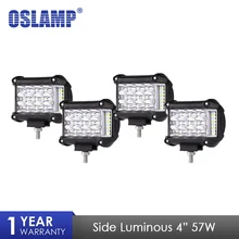 Oslamp 4 шт. 4 дюйма 57 Вт боковые светящиеся светодиодные лампы для вождения автомобиля ближний свет комбо для 4x4 грузовиков внедорожников