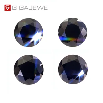 

GIGAJEWE Moissanite Round Cut Black 3.5mm-6.0mm 0.8ct Loose Stone Lab Diamond DIY Gem Jewelry Making Fashion Woman Girl Gift