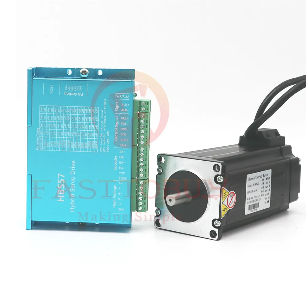 NEMA23 3 Нм замкнутый цикл шаговый комплект HBS57 + 57HBS30 DC36V DSP Гибридный Серводвигатель