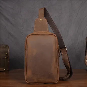 

ALAVCHNV New Men's Head Layer Crazy Horse Leather Multifunctional Shoulder Crossbody Bag 2029