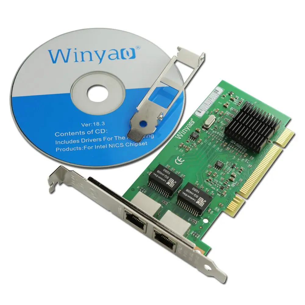 Winyao WY546T2 PCI адаптер с двумя портами для Gigabit Ethernet сетевой адаптер карты PRO/1000 Мбит/с PWLA8492MT 82546 NIC lan сетевая карта 10/100/1000 м