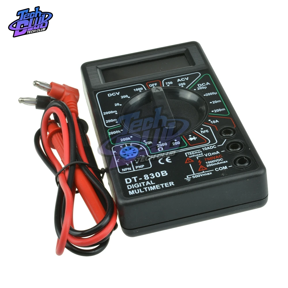 750/1000V DT830B AC/DC ЖК дисплей Цифровой мультиметр Вольтметр Амперметр Ом тестер
