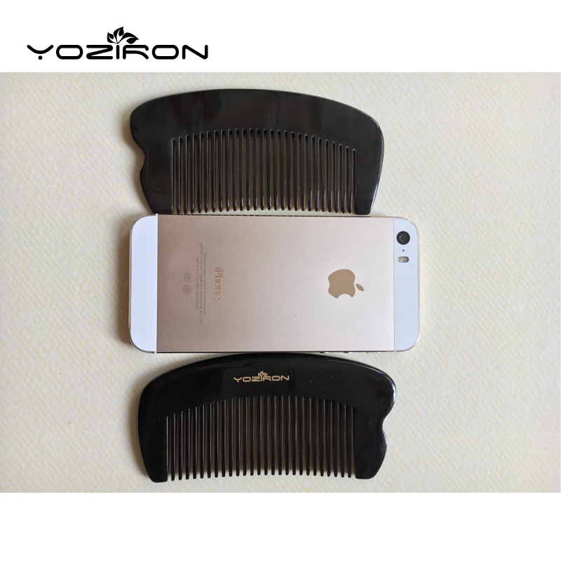 YOZIRON ручной работы черный рог буйвола утолщаются массажирует голову расчески для