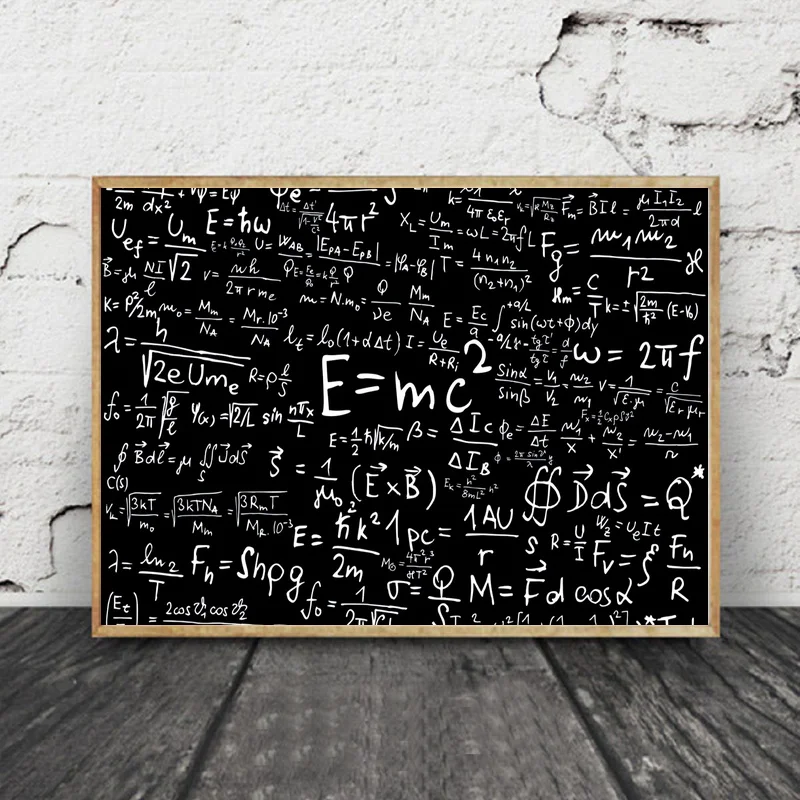 

Science Albert Einstein Formula Mathematics Physics Special Relativity Art Silk Poster Picture Wall Living Room Home Decor