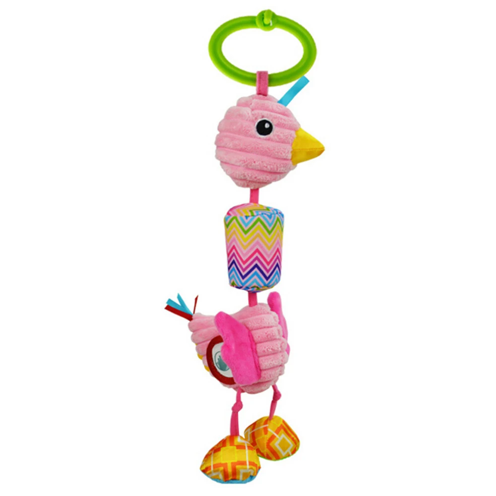 0-12 месяцев 6 цветов плюшевые детские игрушки Мягкий Жираф Животные колокольчики погремушки ручка игрушки Горячая Распродажа детская игрушка-прорезыватель - Цвет: Flamingo