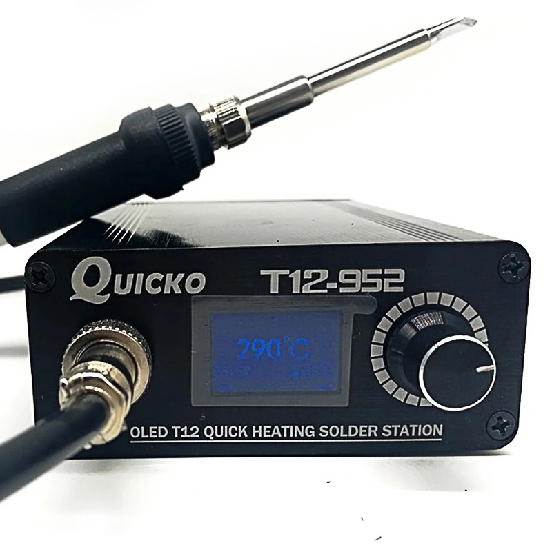 T12 Electronic Soldering Station Quick Heating Digital Welding Iron STC T12 OLED T12 952 QUICKO AC 100V 240V Soldering Tool|Electric Soldering Irons| - AliExpress