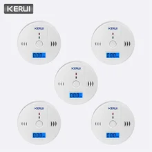 KERUI 5 шт. Высокочувствительный независимых 85dB Предупреждение ЖК-дисплей Фотоэлектрические охранных угарного газа Сенсор! средство для обнаружения окиси углерода с сигналом