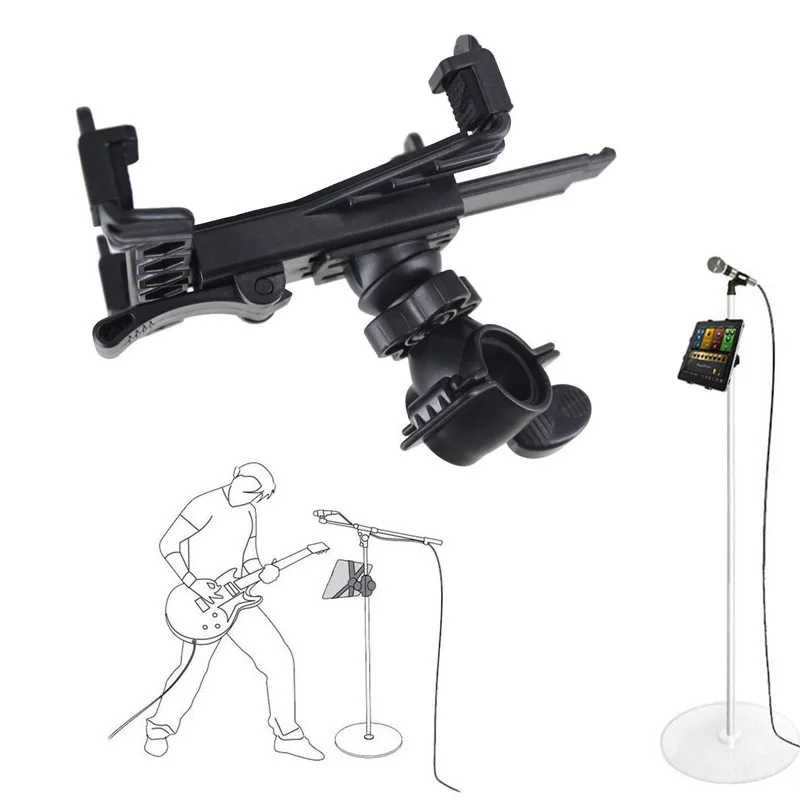  New Music Microphone Stand Holder Mount For 7 to 11inch Tablet iPad Air 5 4 3 2 Samsung Tab QJY99