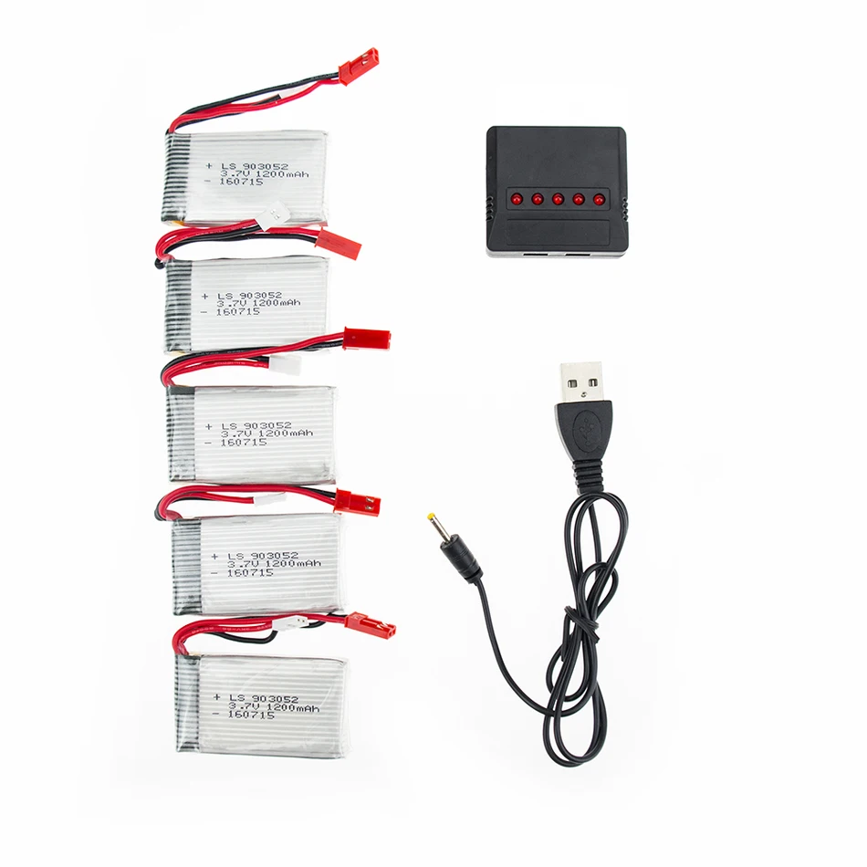 Syma X5SW X5SC 5 шт./лот 3 7 V 1200 mAh литий-полимерный Батарея с в 1 Зарядное устройство для
