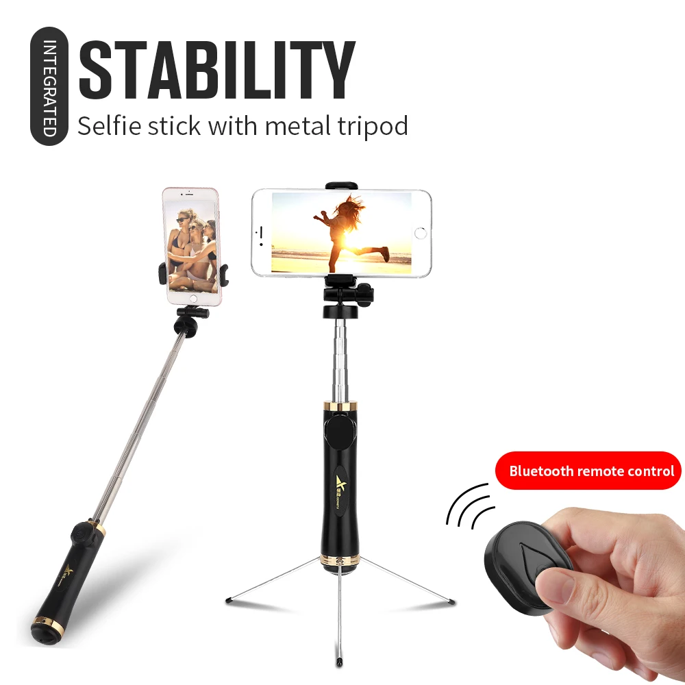 

Newest Bluetooth Tripod Selfie Stick Foldable portable Wireless Remote Extendable Mirror Monopod for IOS android Smart phone