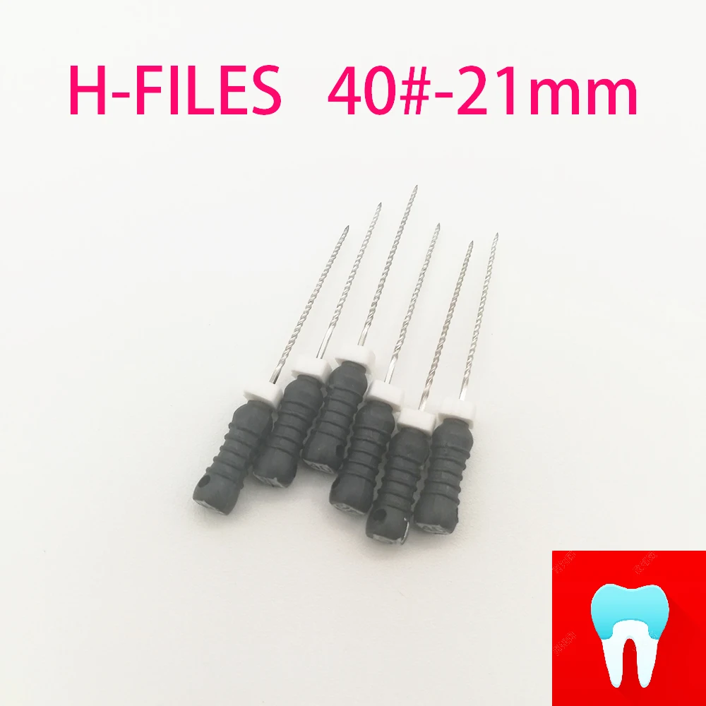6 шт. 40#-21 мм стоматологические ПроТейпер файлы корневого канала стоматологические материалы Стоматологические инструменты ручное использование нержавеющая сталь H файлы