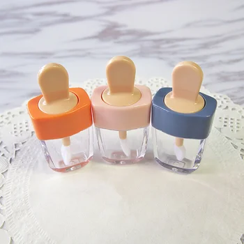 

Packing tubes 6ml Lip Gloss Tubes Travel Mini Lip Blam Refillable Bottles Labial Glair Tube Sweet Ice Cream Shape 30/50/80 PCS