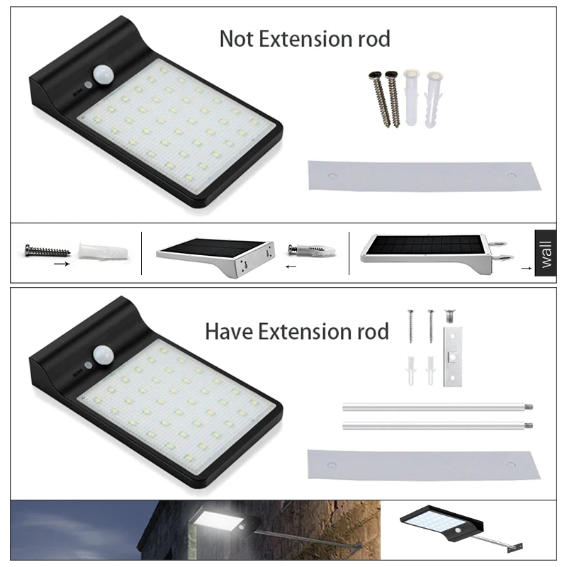Светодиодный светильник на солнечной батарее 36 светодиодный 450LM PIR датчик движения солнечные уличные лампы Садовый уличный энергетический светильник ing водонепроницаемый IP65 Настенный светильник s
