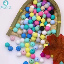 Kovict 80 pçs 12mm silicone contas redondas mix cor dentição do bebê brinquedo diy chupeta contas de silicone corrente mordedor para colar