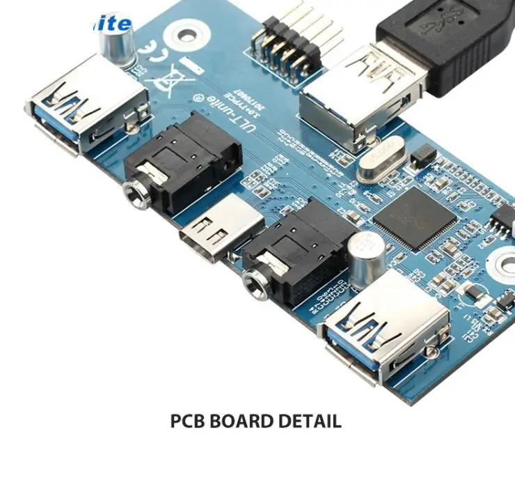 Great-Q 5 портов USB 3,1 TYPE-C USB 3,0 концентратор передняя панель с 3,5 мм аудио+ Тип C+ USB3.0 кронштейн для рабочего стола 3," флоппи