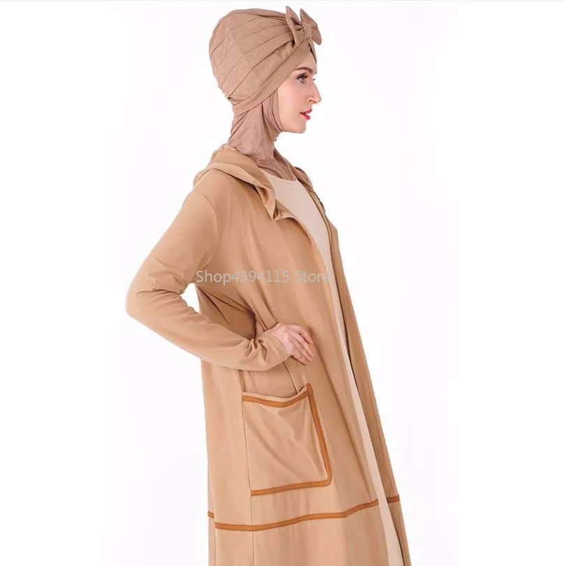 Модное мусульманское взрослое популярное цветное кимоно с капюшоном abayas женское