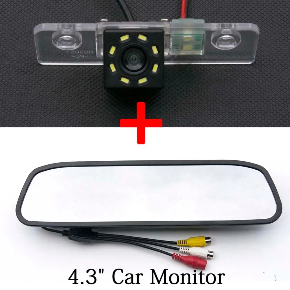 4,3 5 дюймов складное зеркало ЖК-монитор беспроводной 8LED Автомобильная резервная камера заднего вида для Skoda Octavia 2008-2013 Octavia5 Octavia A5 - Название цвета: Camera 4.3 Mirror