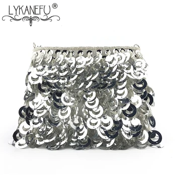 

LYKANEFU Sequin Women Evening Bags Chain Shoulder Bag Wedding Party Bridal Purse Ladies Clutch Hand Bag Bolso Fiesta Mujer