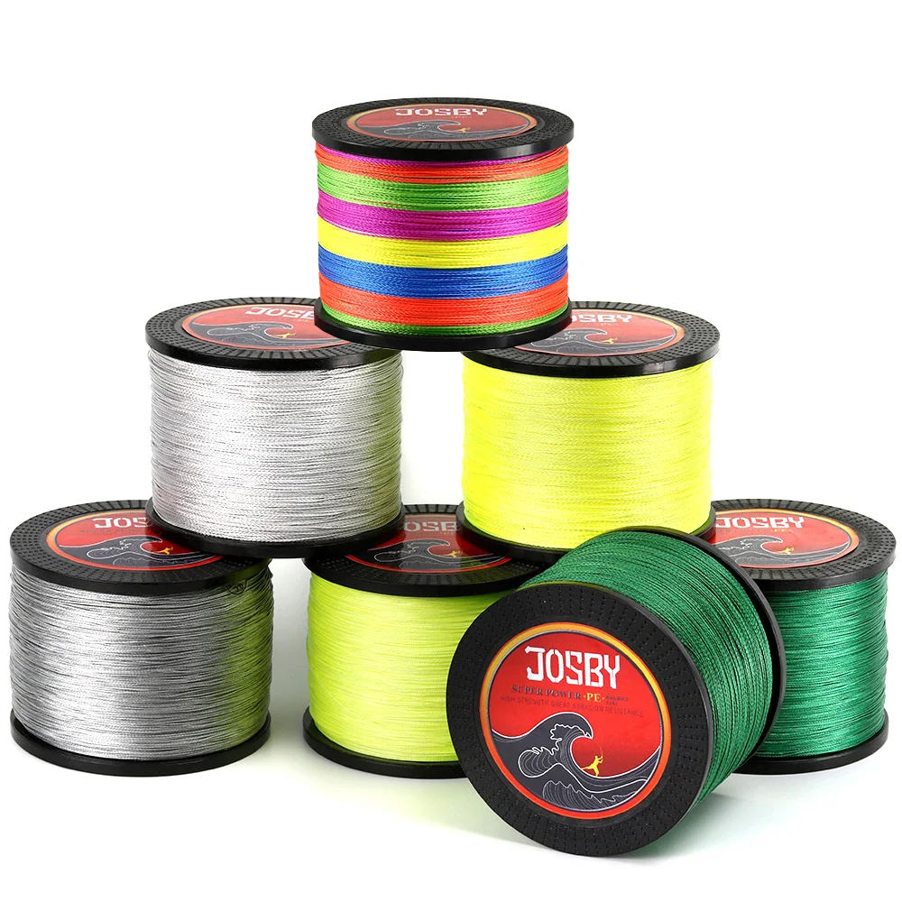 JOSBY 1000 M PE 4 مزين خيط صنارة الصيد 10LB-85LB المياه المالحة الصيد اليابانية البحر خيط صنارة الصيد خط 4 ستراند الكارب الصيد الحبل