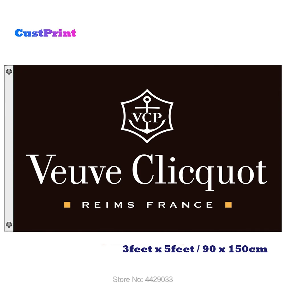 

CustPrint Veuve Clicquot Flag 90 x 150cm Digital Printing Flags Banners