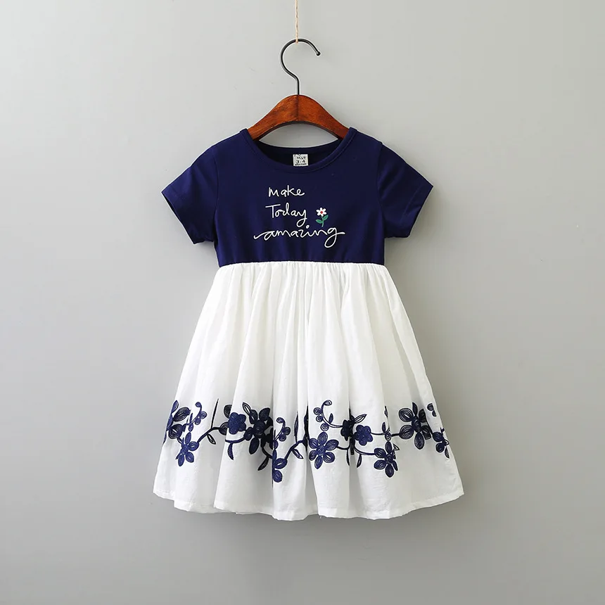 

Children's Wear Girls Dress Baby Flower Embroidered Dress girls dresses