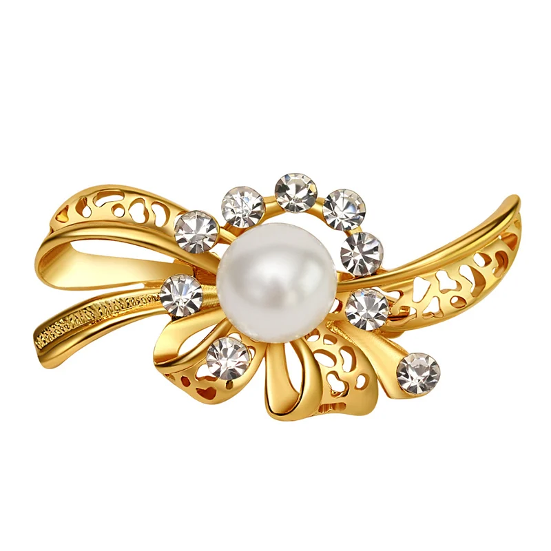 

New Hot Fashion Women Rhinestone Flower Brooch Alloy Rhinestone Pearl Brooch Transparent Rhinestone Crystal Spider Brooch