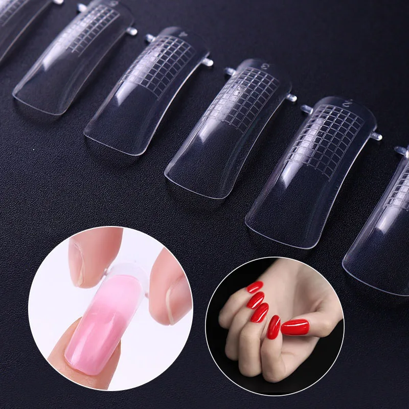 

100pcs Quick Building UV Gel Mold False Nail Tips Finger Extension Nail Art DIY Manicure Tool MH88