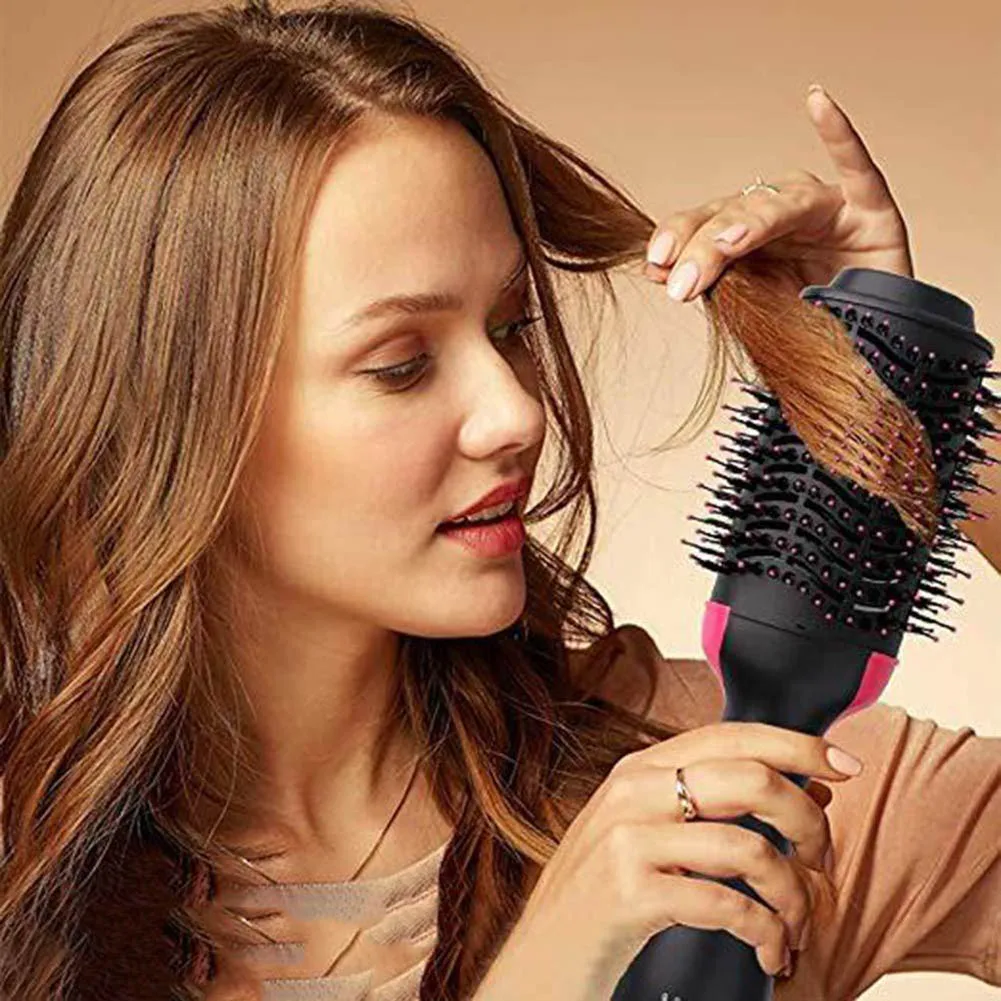 

New 2-in-1 Universal Hair Dryer and Rotating Curling Hair Curlers with Straight Hair Curly Combs with Hot Air