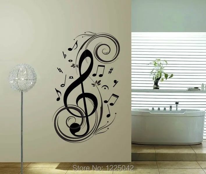 Unique Music Note Vinyl Wall Decals Art Decoration Wall Sticker