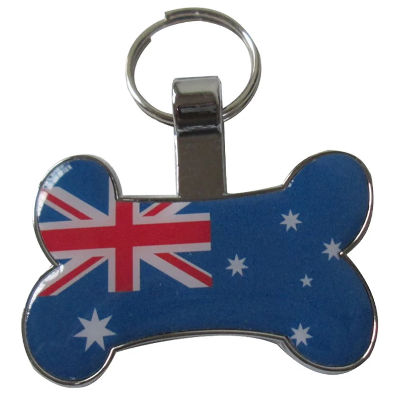 Fashion Custom Cheapest Metal Aluminum Dog Tag with Key Ringin Dog