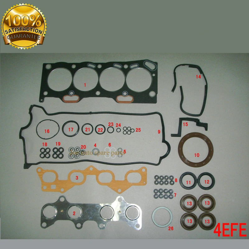 4E 4EFE Engine Full gasket set kit for TOYOTA COROLLA E11 LIFTBACK COMPACT WAGON 1332CC 16V