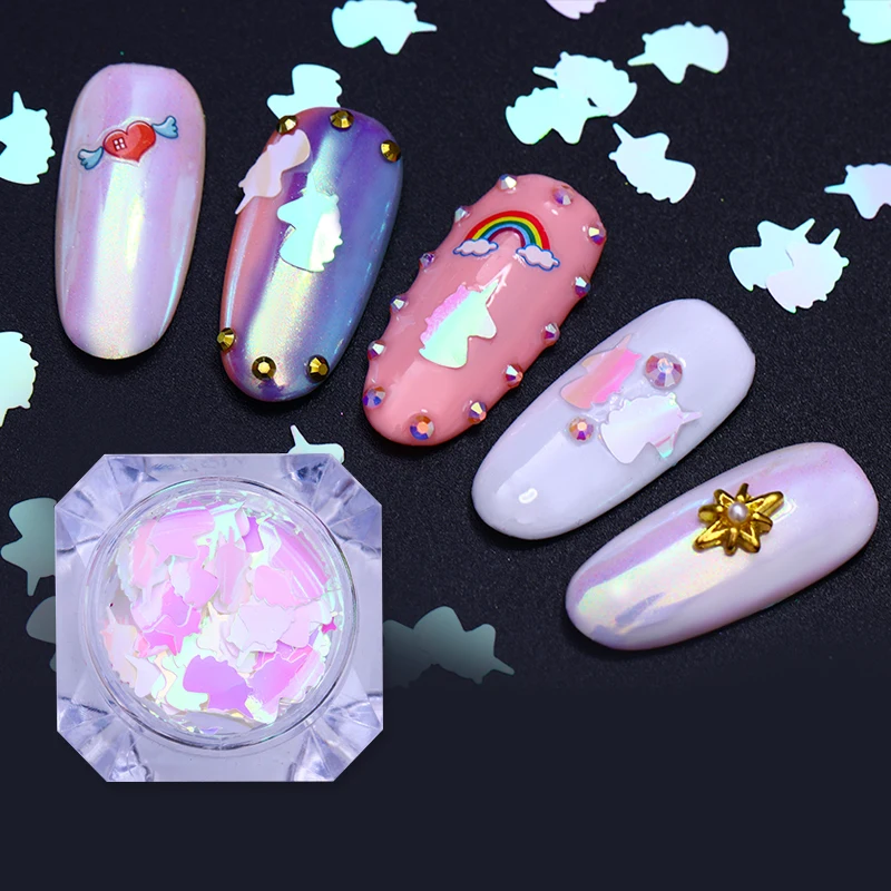 

BORN PRETTY AB Color Nail Sequins Pink Iridescent Glitter Flakes Nail Art Decorations Glitters Nailart UV Gel Polish