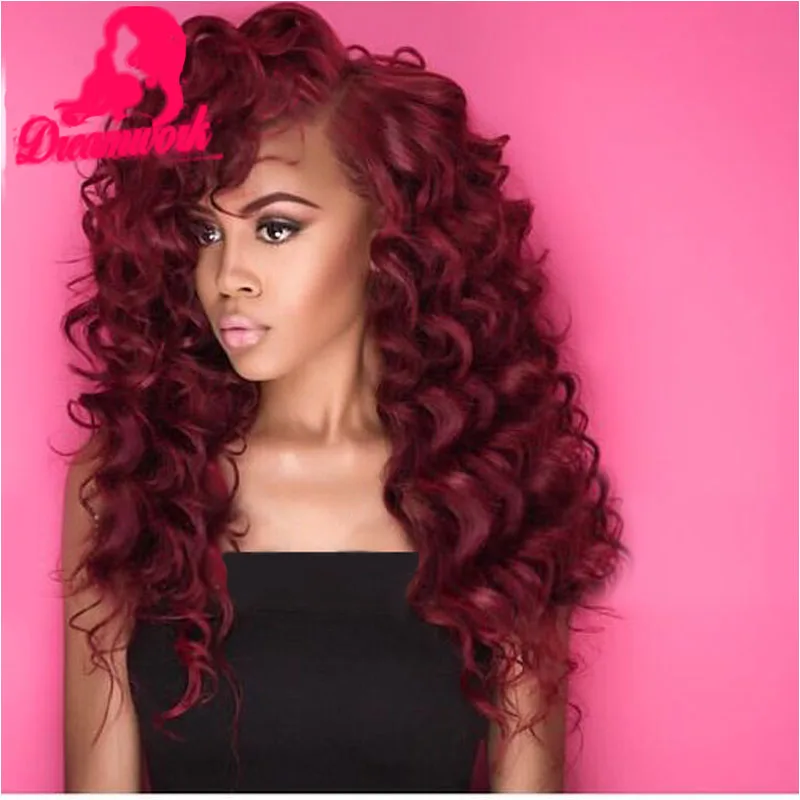 Red Hair Deep Curly Lace Front Wigs Human Hair With Bleached Knots 99J