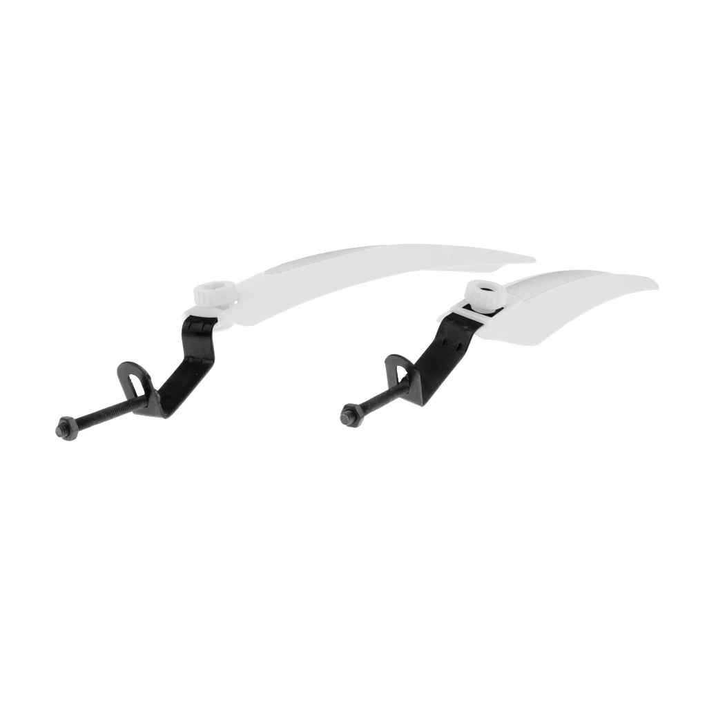 

2 pcs Cycling Road Mountain Bicycle Front And Rear Fenders Set Mudguards White