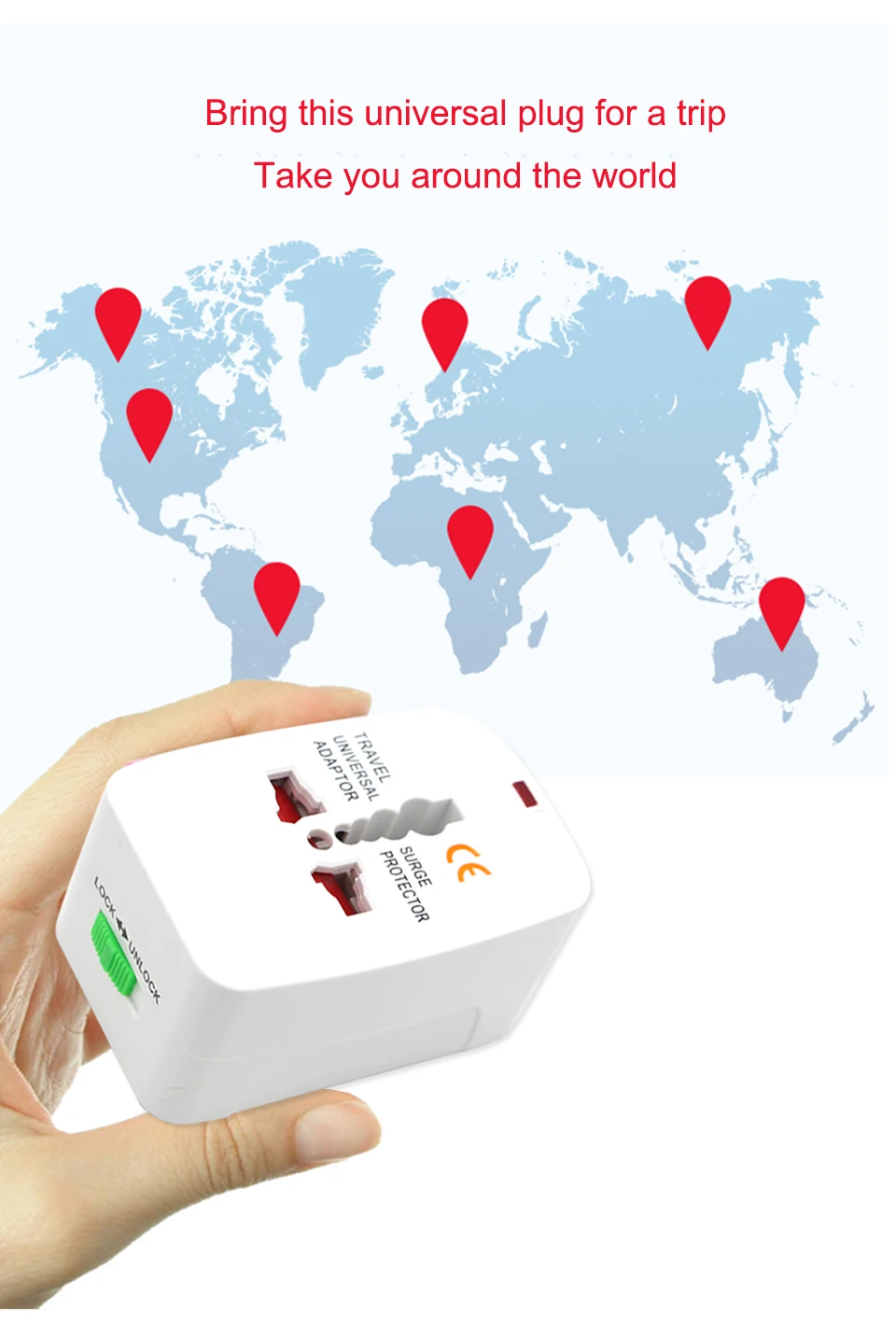 Common 250V 10A Universal EU UK AU US  AC Travel Power plug Charger Adapter Abroad Conversion Adaptor Socket Global Plug (5)