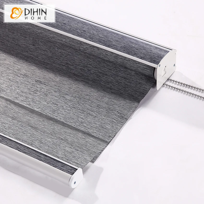 

DIHIN HOME Luxury Modern 4 Colors Curtains Thickening Roller Shutter Double Layer Shade Blinds Customize Curtain Free Shipping