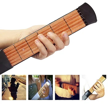 

Four-Piece Pocket Guitar Portable Guitar Trainer Guitar Finger Chord Conversion Trainer