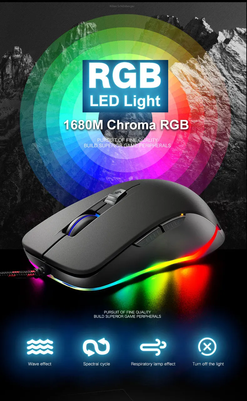 V6 проводной RGB светодиодный с подсветкой USB Эргономичный 2400 dpi+ 6 кнопок оптическая мини игровая мышь геймерские мыши для настольного ПК ноутбука компьютера